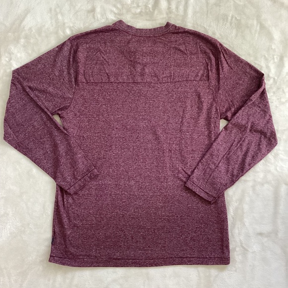PD&C Men’s Long Sleeve Henley Shirt Size Large Burgundy Heather Vintage Unworn - Picture 2 of 7